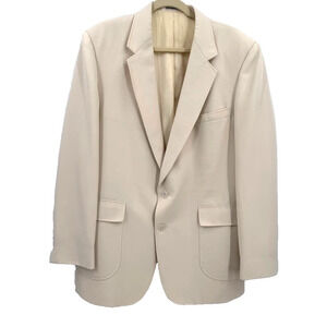 Vintage John L Blair Cream Blazer Mens 44L USA Made Ivory Sport Coat